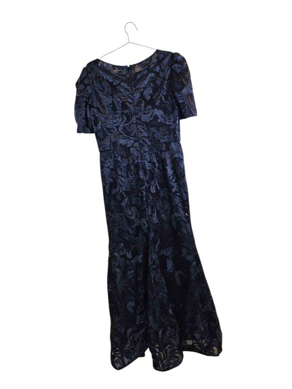 Xscape Women’s Blue Sequined Formal Ball Gown Maxi Evening Dress NWOT